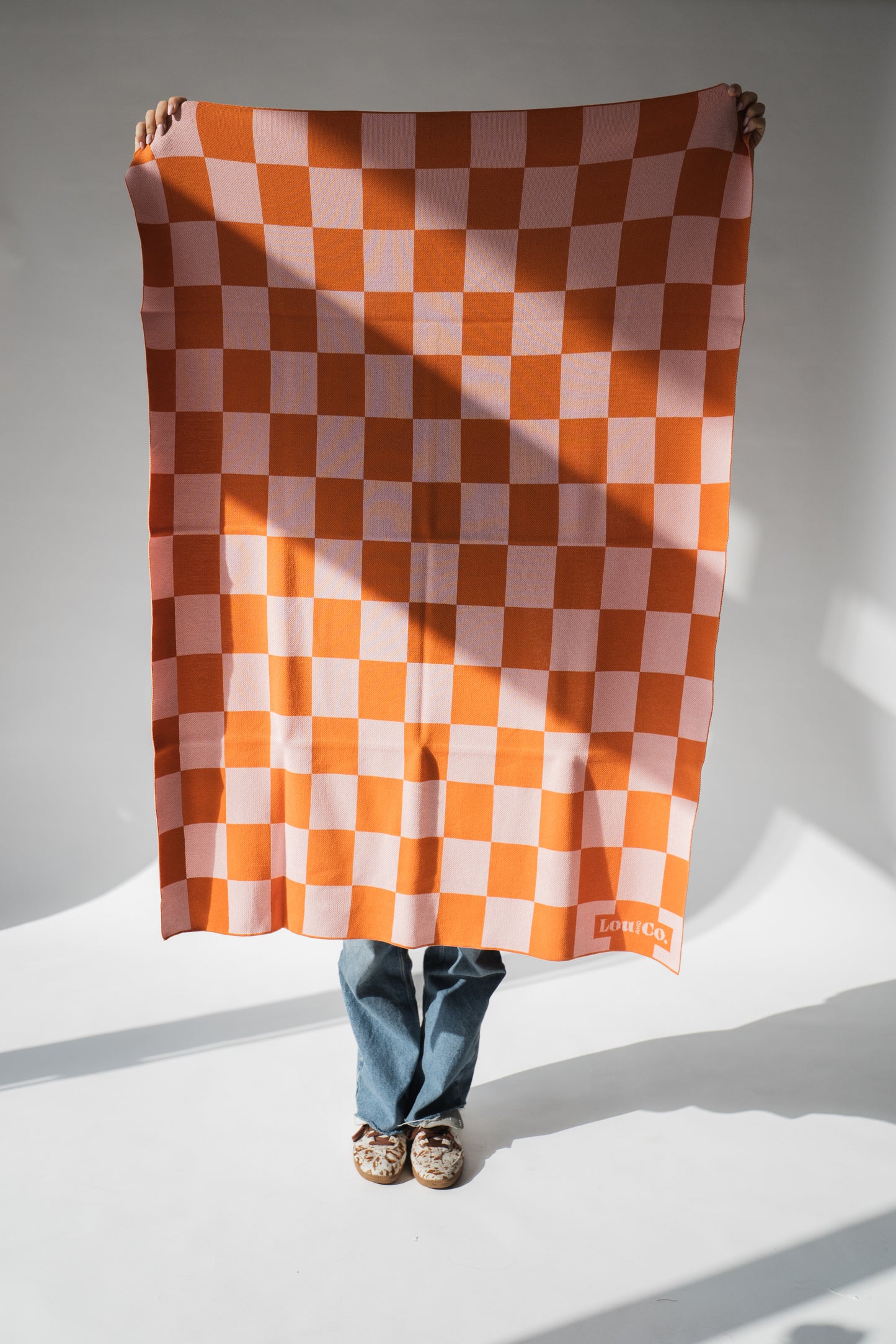 Blanket Orange Checkered
