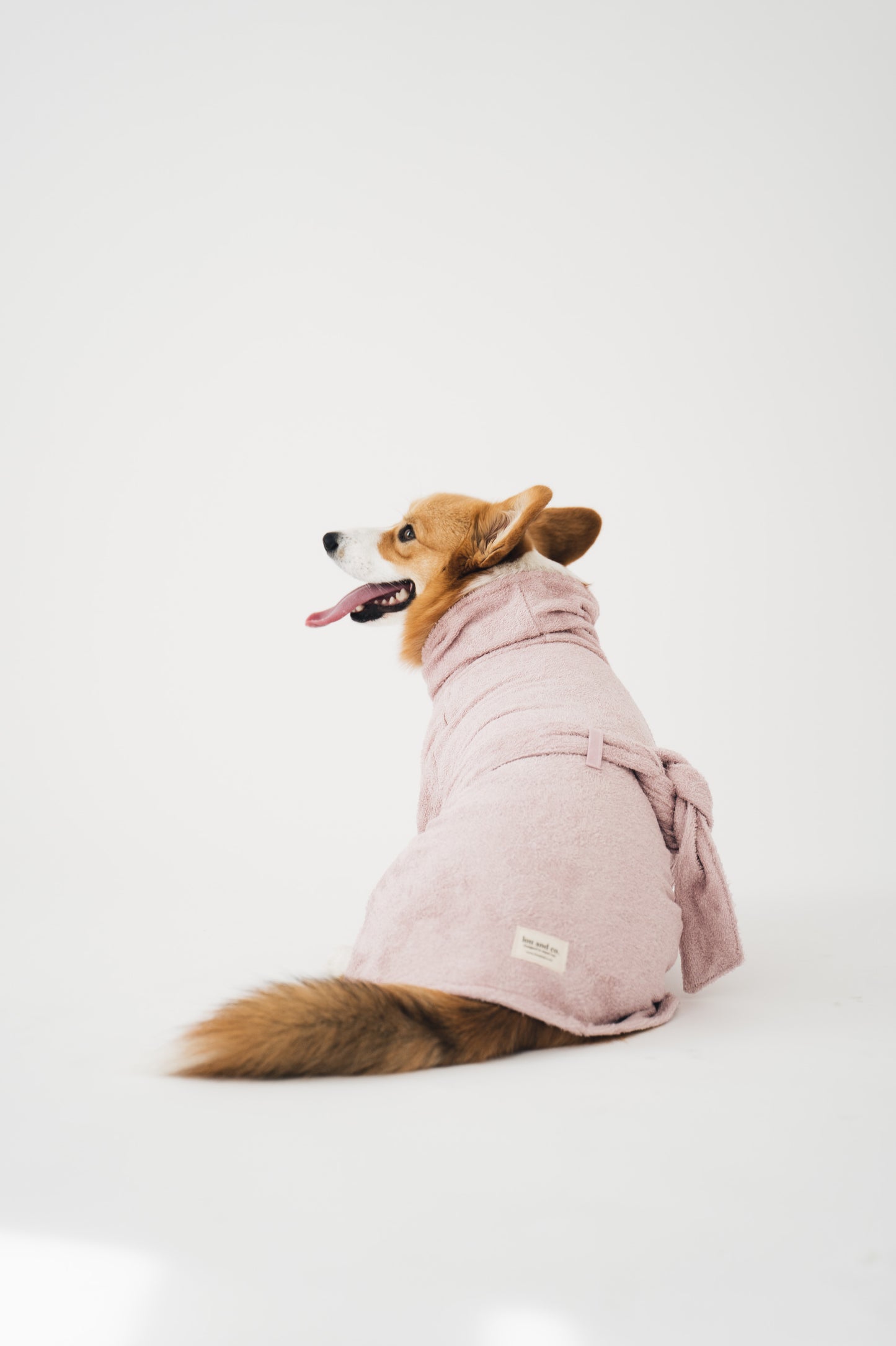 Dog Bathrobe Dusty Pink
