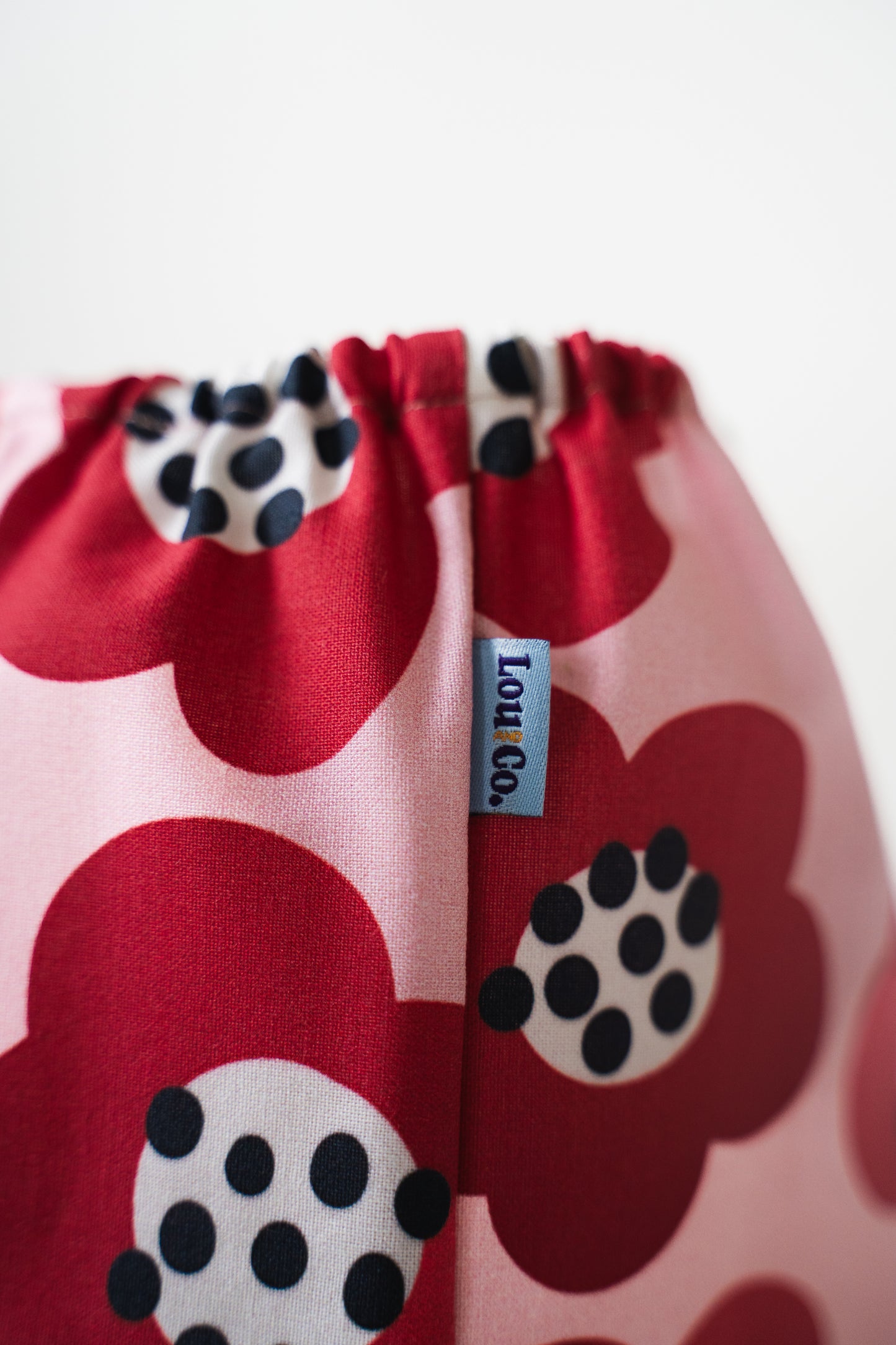 Dog Snood Red Flowers