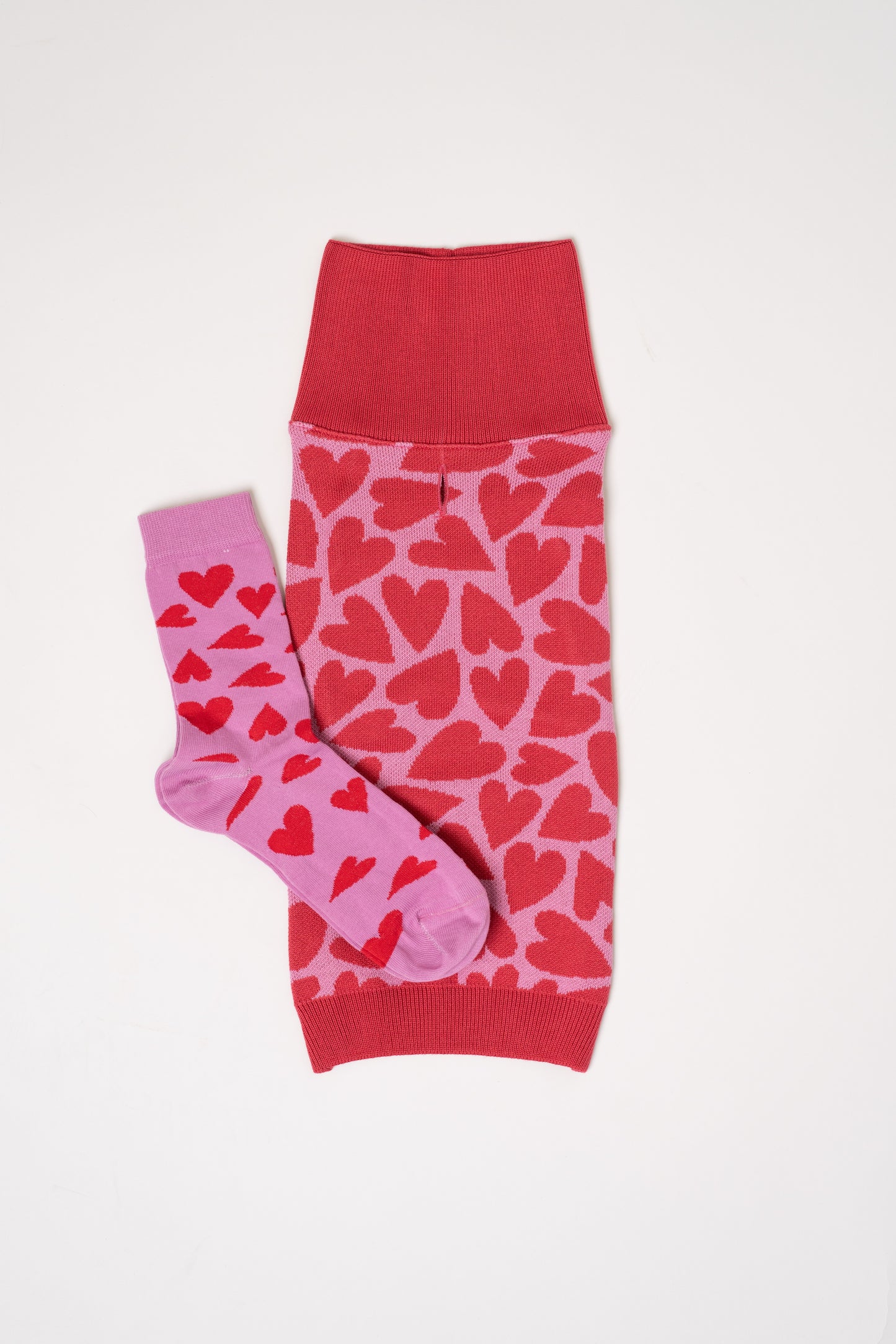 Pink Heart Matchy Socks